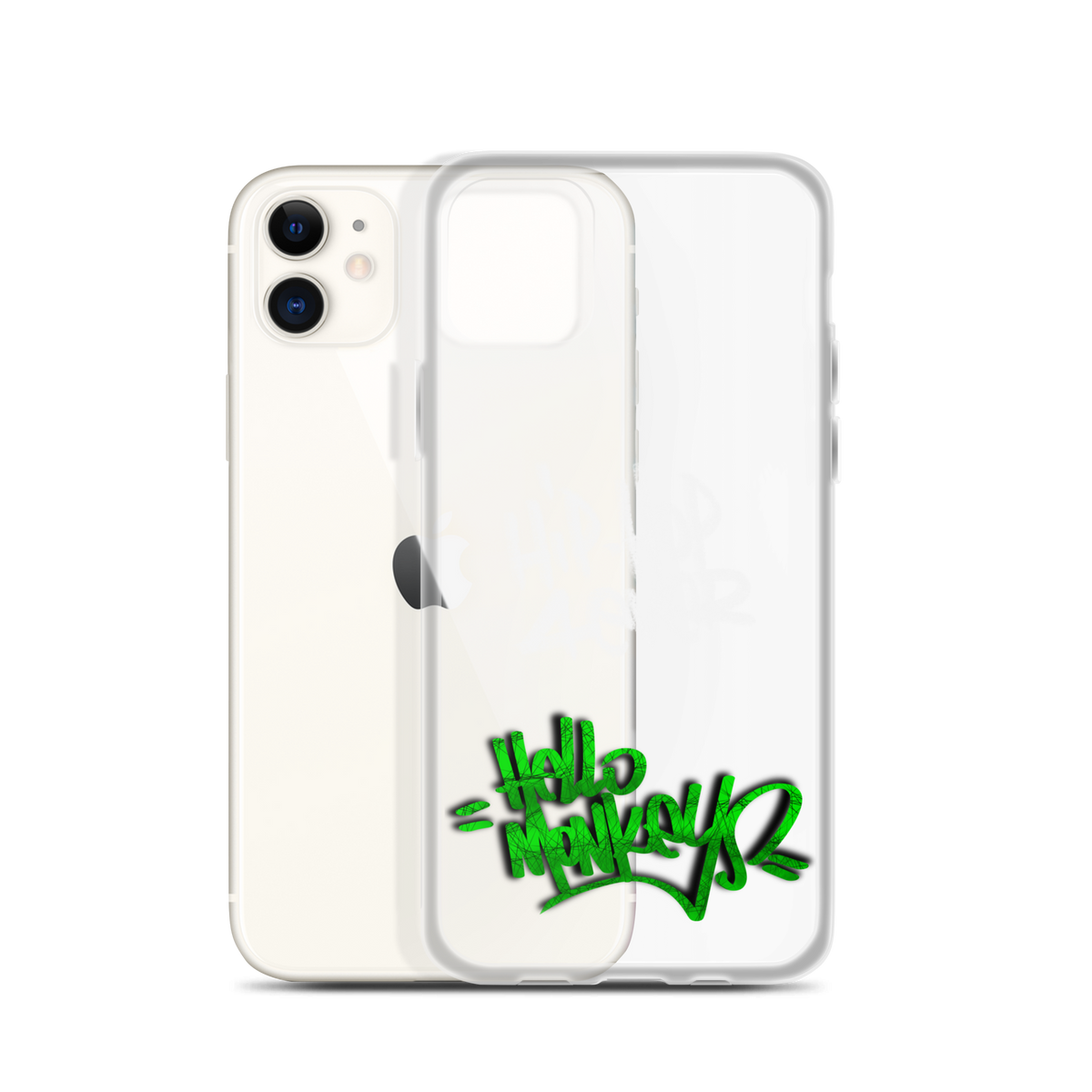 Coque transparente pour iPhone Hello Monkeys Hip Hop 4 Ever, design streetwear