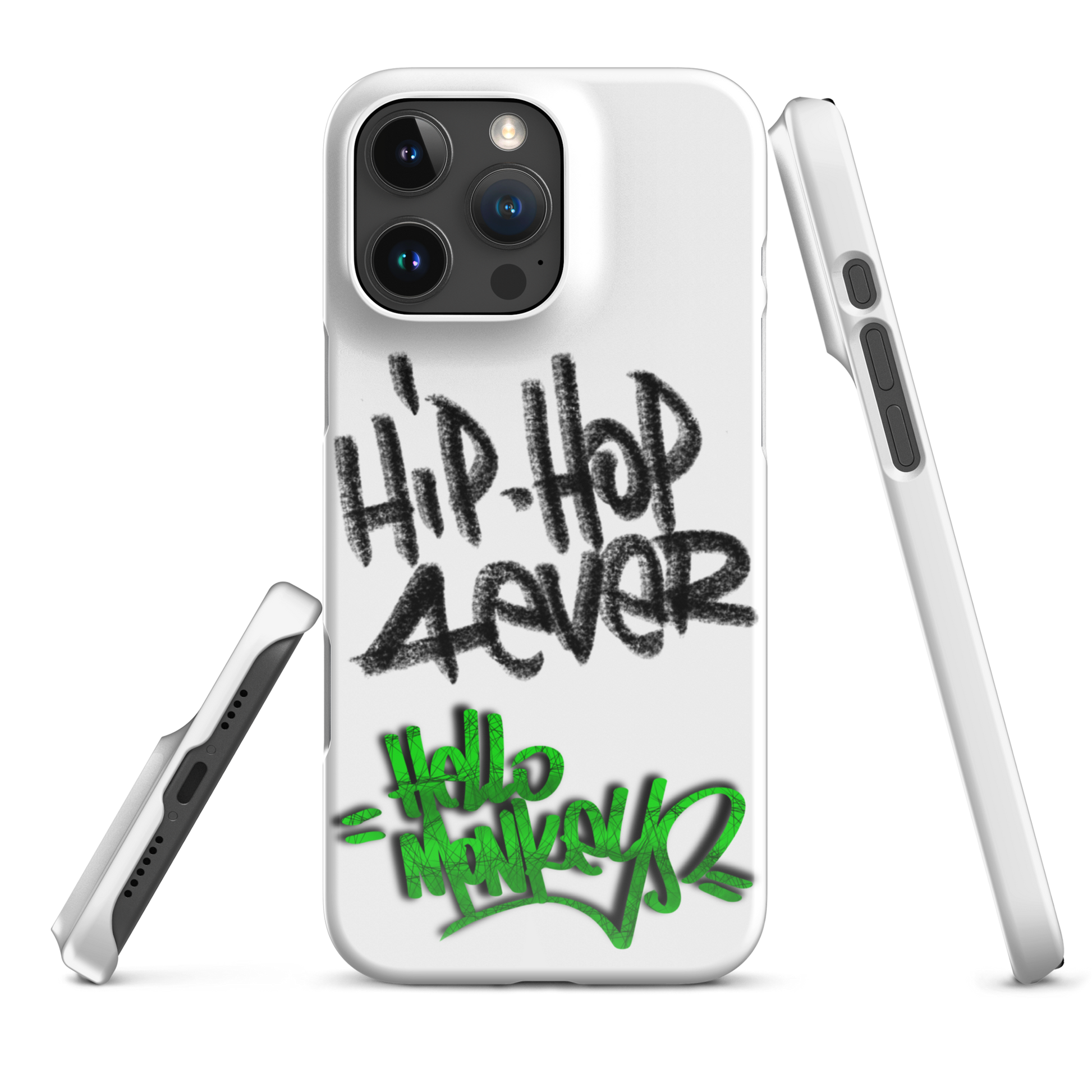 Coque fine pour iPhone Hello Monkeys Hip Hop 4 Ever, style streetwear minimal