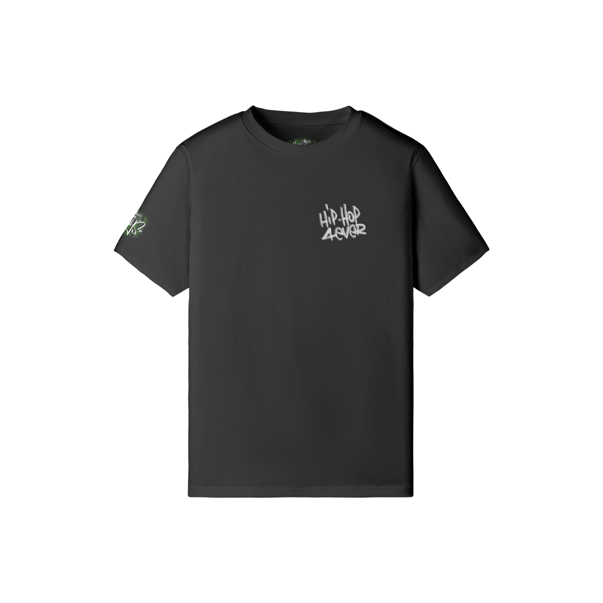 T-shirt ajusté noir Hello Monkeys HH 4 Ever pour femme, style streetwear hip-hop
