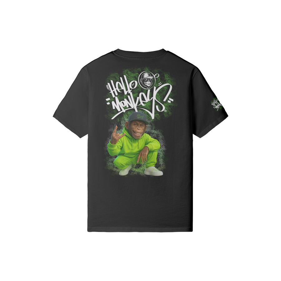 T-shirt ajusté femme Hello Monkeys "HH 4 Ever" – Streetwear hip-hop coupe slim – Black – Hello Monkeys (streetwear, hip-hop, streetwear ajus